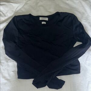 Babaton Black Fitted Long Sleeve T-Shirt